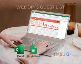 Wedding Guest List Tracker: Excel & Google Sheets Template (Digital Download)