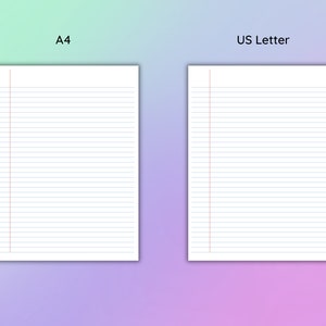 Printable Lined Paper, College Ruled, A4, US Letter, PDF, Microsoft ...