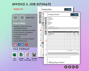 Sjabloon factuur en taakschatting: formulieren voor kleine bedrijven (Excel, Google Spreadsheets)
