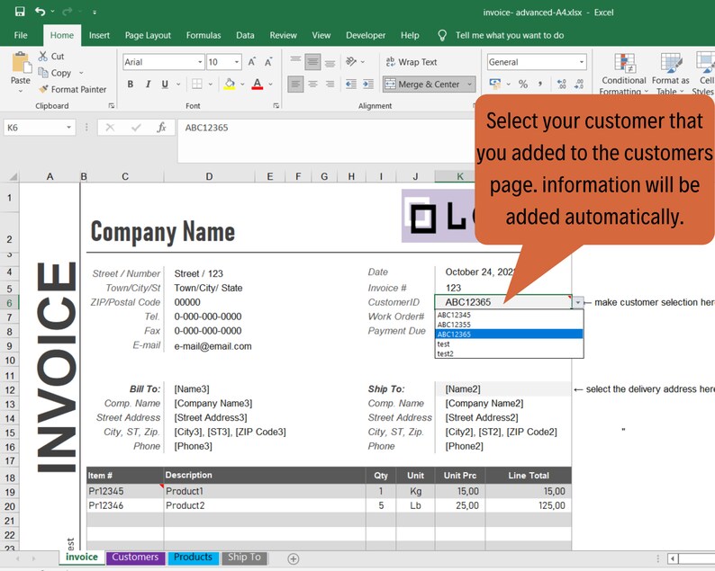 Advanced Invoice and Receipt Template Selected From Customers - Etsy