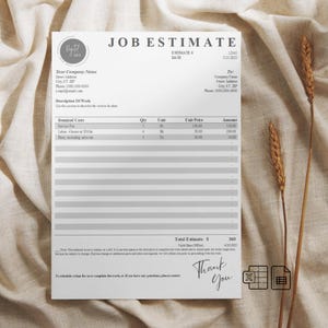 Editable Job Estimate Template: Google Sheets & Excel (Printable PDF)