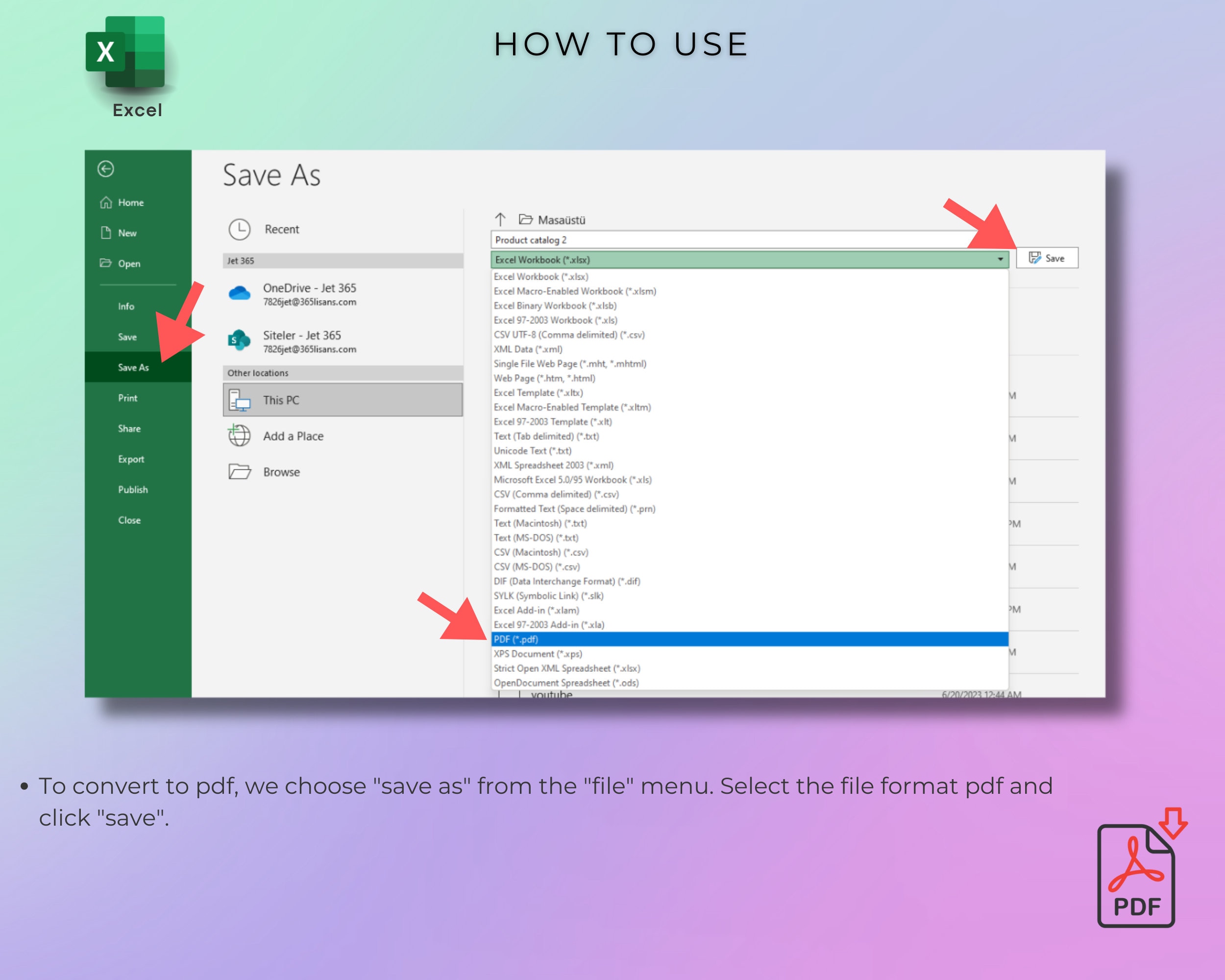 Price List Template, Google Sheets, Microsoft Excel, PDF Convertible