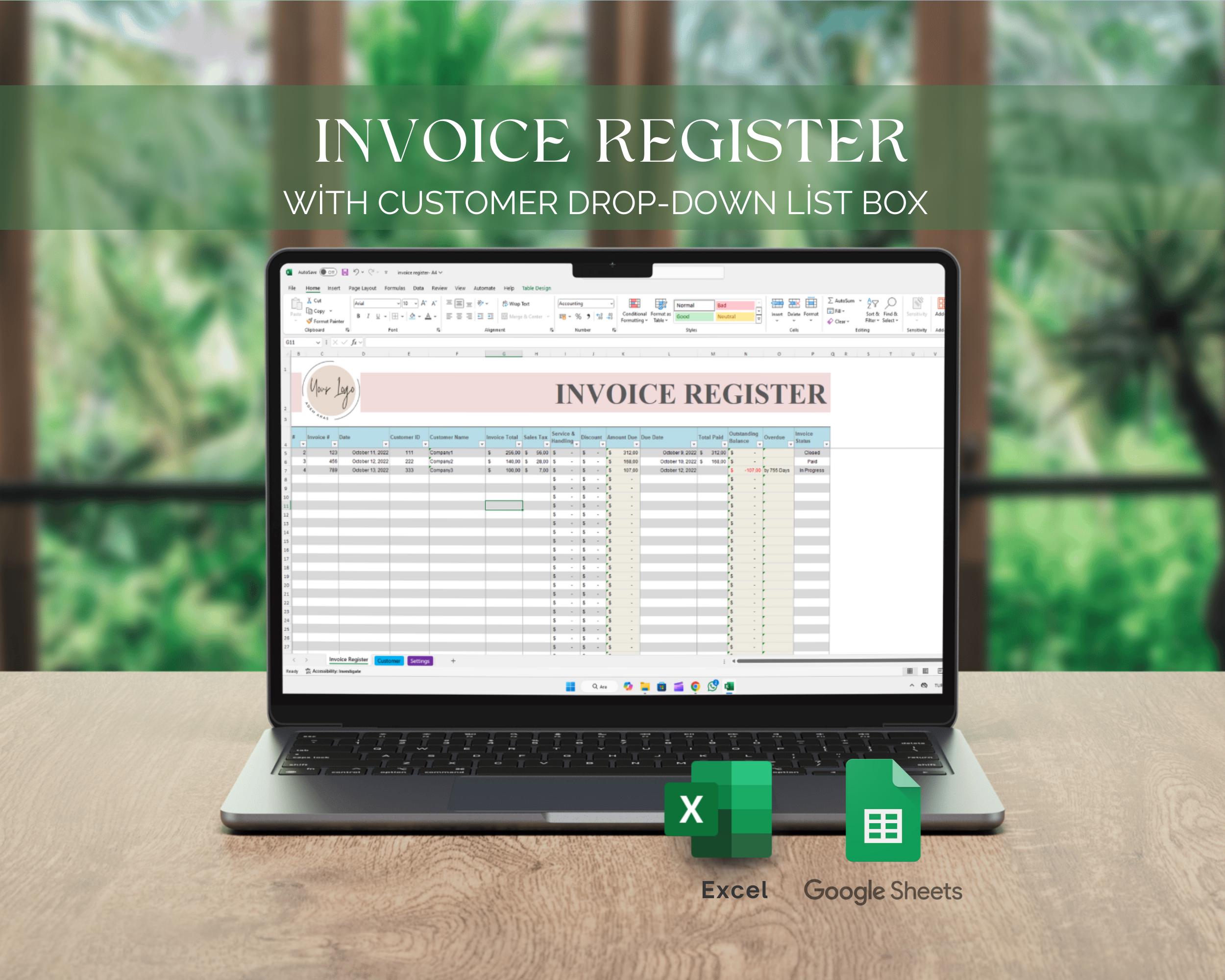 Invoice Tracker: Google Sheets & Excel Template (printable PDF) - Etsy
