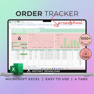 Excel-mall för orderspårning: Försäljningslogg för småföretag (digital nedladdning)
