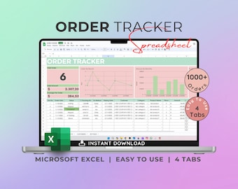 Order Tracker Excel Template: Small Business Sales Log (Digital Download)