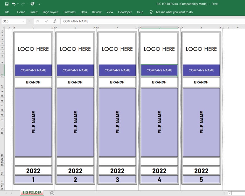 Folder Level Spreadsheet Printable Folder Back Labels: Excel & Google Sheets Template (A4/US ...