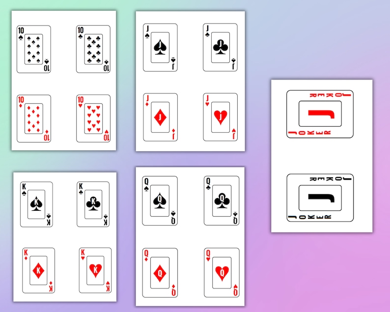 Printable Pokeno Cards 52 Unique, Printable Cards, Instant Download ...