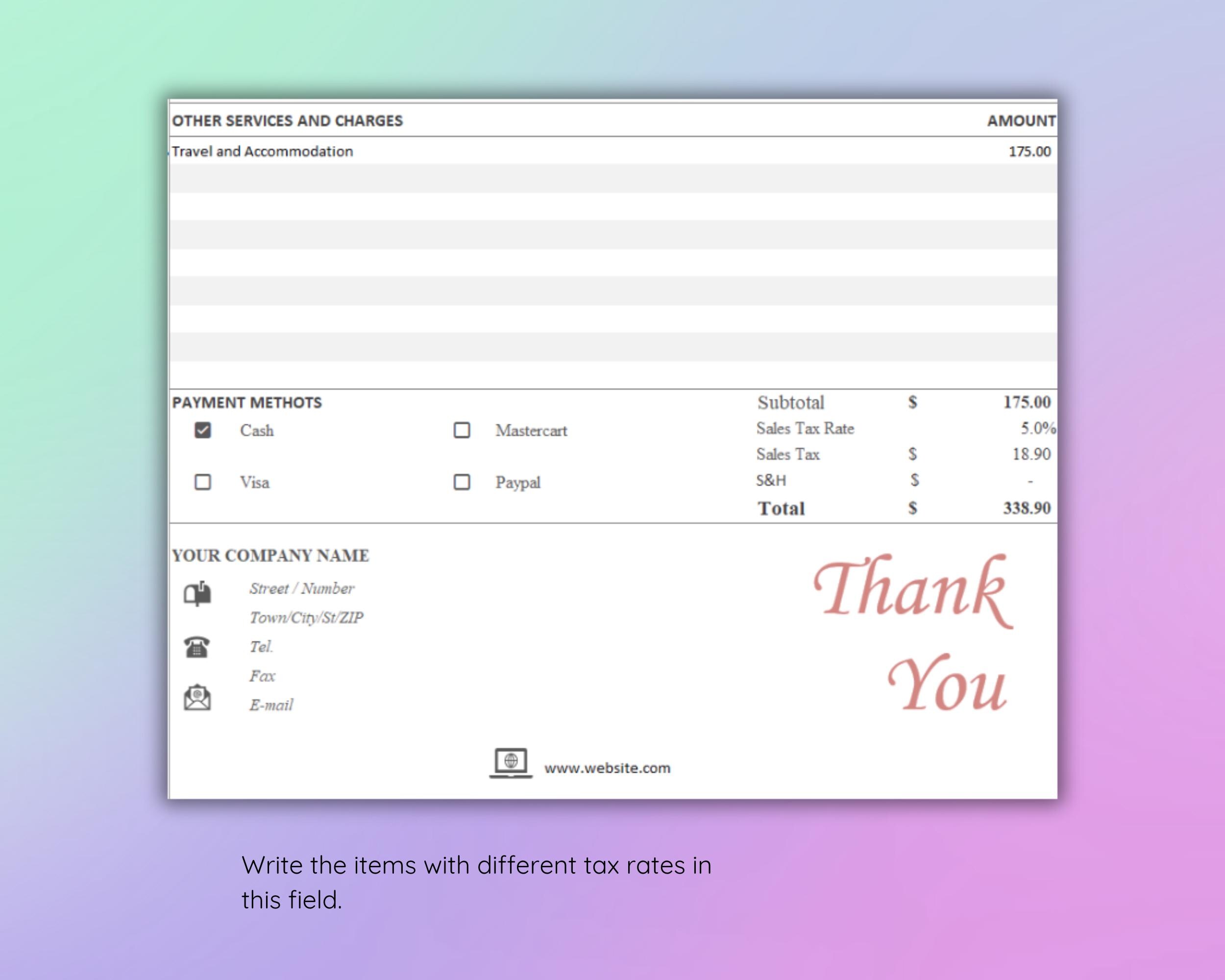 Consultancy Invoice Template: Editable Excel & Google Sheets (printable ...