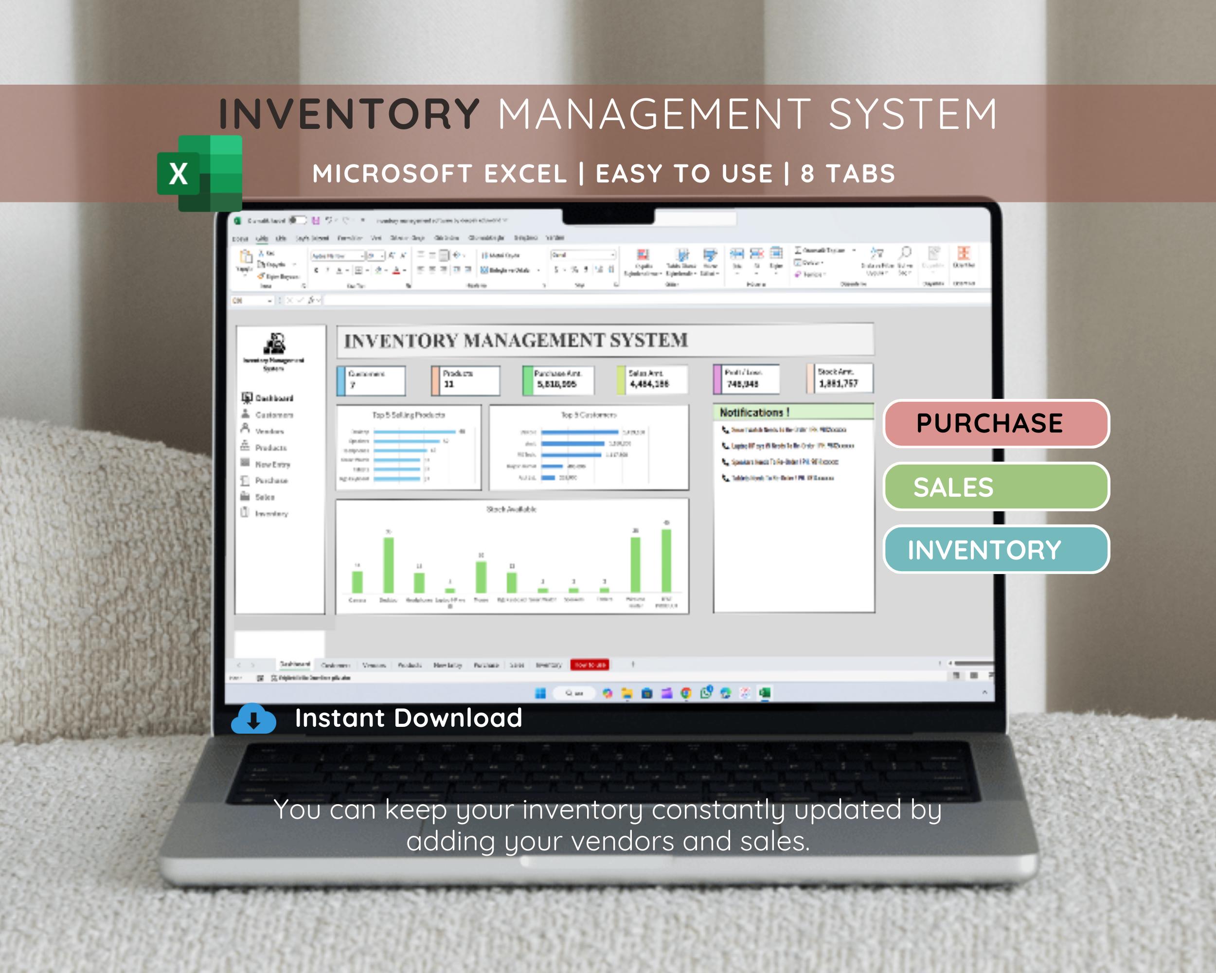 Excel Inventory Management System | Automated Stock Tracking | Microsoft Excel Template