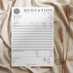 Quote Template, Editable in Google sheets and Microsoft Excel, PDF convertible, Quote Form, Job Quotation, Job Proposal, Printable