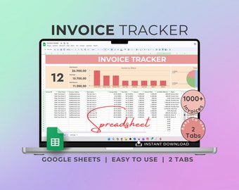 Invoice Tracker Spreadsheet: Small Business Customer Payment Tracker (Google Sheets) (Digital Download)