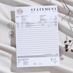 Customer Account Statement Template: Excel & Google Sheets (Digital Download)
