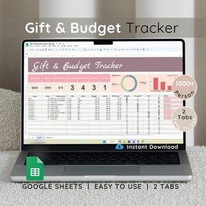 Gift Tracker, Christmas Planner Gift List, Budget Planner, Christmas Card Tracking, Holiday Gift Google Sheets, Santa List