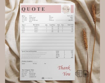 Geavanceerde offertesjabloon: Excel en Google Spreadsheets (afdrukbare pdf)