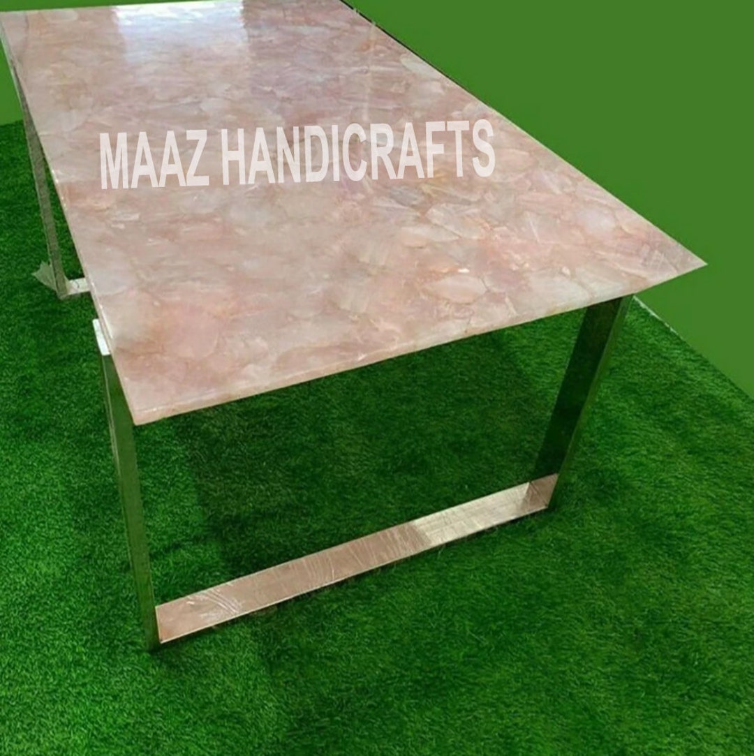 Rose Quartz Table Top Stone Table Top Rectangular Table Top Etsy