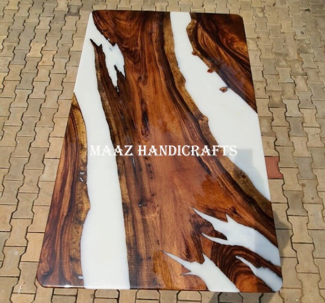 White Epoxy Resin Table/rectangular Table/ Epoxy Coffee Table With