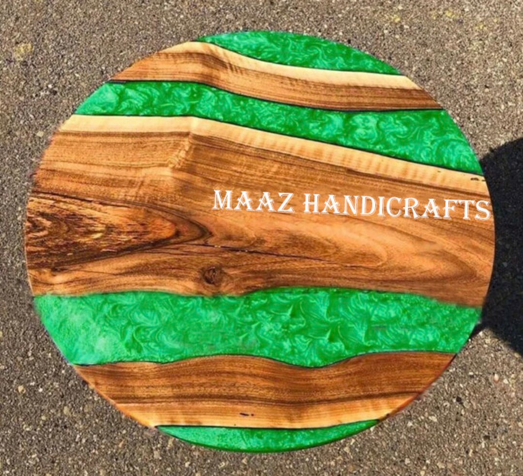 Round Dining Table, Round Coffee Table, Natural Wood ,epoxy River