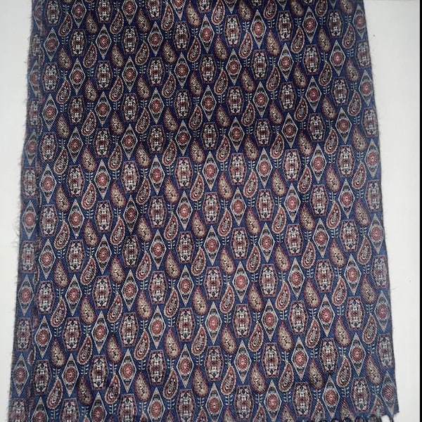 Vintage retro rare original paisley 60s mod indie scarf / neck tie unisex Navy blue