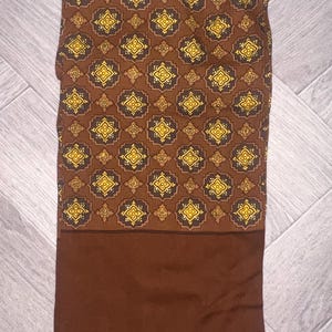 Vintage retro rare original 70s wool  Paisley unisex mod indie  scarf / neck tie orange brown