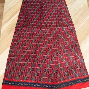 Bufanda/corbata de cuello vintage retro para hombre, rara, de doble forro, tacto sedoso, original de los años 70, estilo indie mod, rojo y azul.