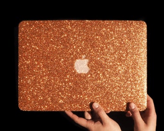 Copper Glitter Laptop Case – Custom Sparkly Protective Cover for MacBook Neo, Air & Pro