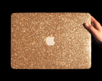 Gold Glitter Laptop Case – Custom Sparkly Protective Cover for MacBook Neo, Air & Pro