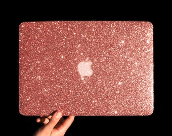 Rose Gold Glitter Laptop Case – Custom Sparkly Protective Cover for MacBook Neo, Air & Pro