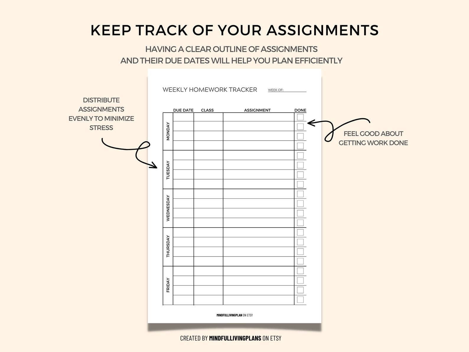 weekly homework tracker pdf