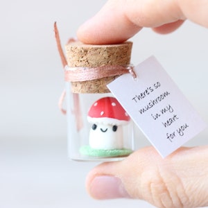 Figura en miniatura Champiñón Vegano Regalo personalizado Novio Novia Romántico Divertido regalo San Valentín Presente Postal Alternativa