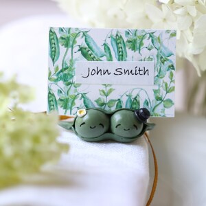 Porte-cartes de mariage, faveurs de mariage mignonnes, deux pois dans une gousse Fournitures de fête de mariage Jardin Cadeaux de fête de mariage en plein air et souvenirs