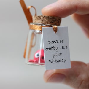 Presente engraçado de aniversário personalizado para colegas, amigos, parentes, figura em miniatura, caranguejo, lembranças de festa fofas, presentes para caranguejo, amantes de frutos do mar