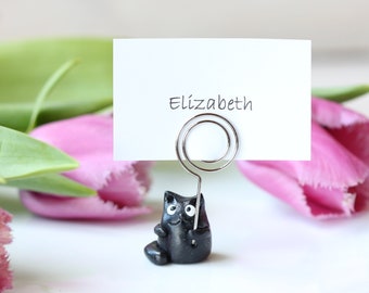 Black Cat Place Card Holders for Party, Wedding Names Cards Holders, Table Number Holder, Photo Holder, Wedding Supplies Price Tag Holders