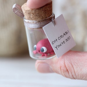 Presente personalizado de aniversário engraçado para namorada, namorado, figura em miniatura, caranguejo, lembranças de festa fofas, presentes para amantes de frutos do mar de caranguejo, pais