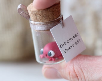 Funny Birthday  Personalized Gift for Girlfriend Boyfriend Miniature Figure Crab Cute Party Favors Gifts for Crab Seafood Lovers, Parents