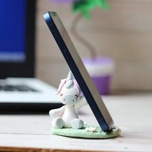 Phone Holder Unicorn Polymer Clay Stand IPhone Holder Unique Gift for Unicorn Lovers Clay Stand IPhone Cell Phone Stand SmartPhone Holder