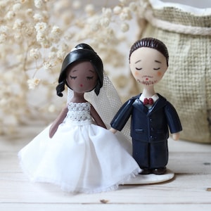 Love Unites: Customizable Bride and Groom Figurines Custom Wedding Figurine For Cake, Personalised Cake Toppers Couple Statue Figurine