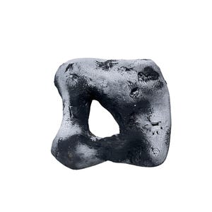 Black Abstract Sculpture – Modern Minimalist Wabi-Sabi Home Decor, Handmade Brutalist Art