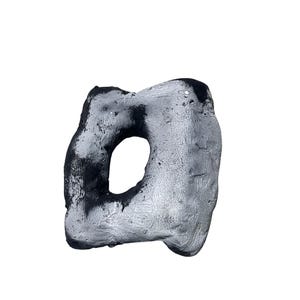 Minimalist Black Abstract Sculpture – Modern Wabi-Sabi Home Decor, Handmade Brutalist Art Statue