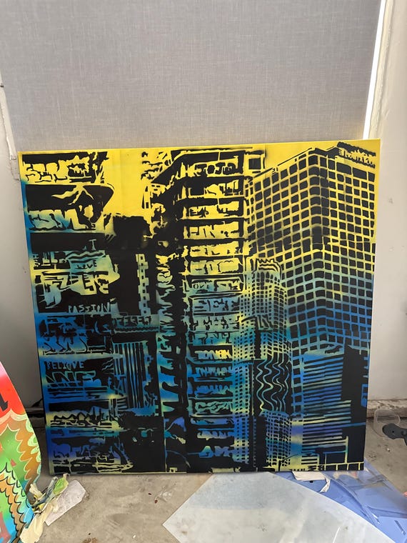 Downtown LA (made from handmade stencils)