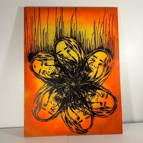 Neon Orange Billie Eilish Spiral (36" x 48")