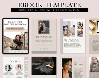 Ebook Template Canva, Coaching Guide Workbook, Kursersteller Template, Modernes Ebook, Beige Ebook, Minimalistisches Ebook,