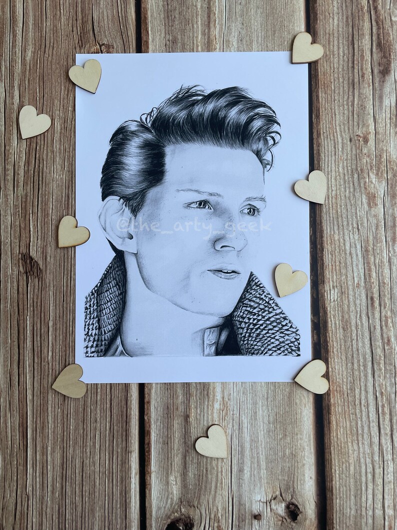 Tom Holland Art Print Tom Holland GQ Tom Holland Drawing Etsy