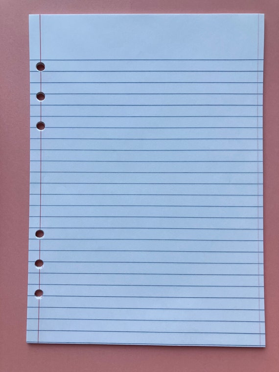 Lined A5 6ring Binder Filler Paper 30 Sheets for Binder Etsy