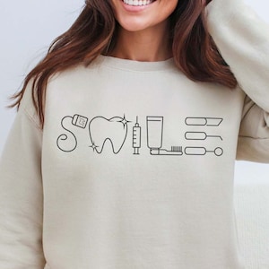 Dental Assistant Sweatshirt, Dental Hoodies and Sweaters, Dentist Long Sleeve Tee, Dental Hygienist Gift, Dental Student Gift, Dental Gift