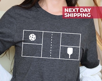 Pickleball Court Outline Tee, Pickleball Unisex Shirt, Pickleball Shirt, Gift for Pickleball Lover, Funny Pickleball Tee, Pickleball Player