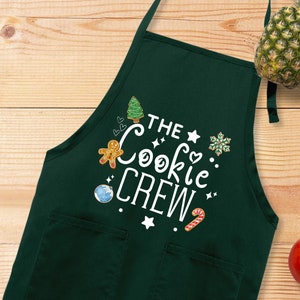 Weihnachtsplätzchen-Schürze, personalisierte die Cookie Crew-Schürze, lustige Schürze, Weihnachtsschürze, Küchen-Geschenkidee, benutzerdefinierte Namensschürze, Kochgeschenk
