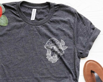 T-shirt champignon, chemise botanique, chemise champignon, amoureux de la nature, chemise hippie, chemise plante, chemise nature, t-shirt champignon, chemise plante vintage