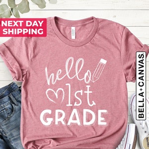 Hallo Erstklässler Shirt, Lehrer Shirt, Team Lehrer Shirt, Erster Schultag Shirt, Erstklässler Lehrer Shirt, Zurück zu Schult-Shirt