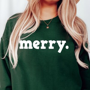 Felpa natalizia, felpa con scritta &quot;Buon Natale&quot;, maglietta natalizia da donna, felpa girocollo natalizia, regalo di Natale, maglione per le feste