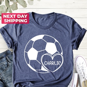 Personalized Soccer Ball Shirt, Soccer Team Shirt, Personalized Soccer Shirt, Personalized Soccer Heart Shirt, Customized Soccer Shirt